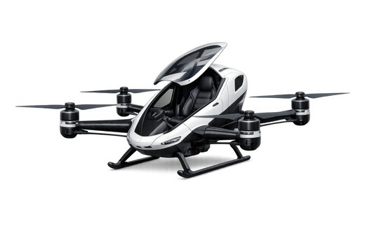 Passenger drone for urban air mobility on transparent background