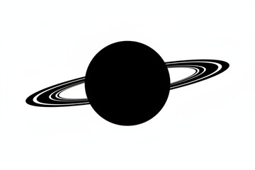 Celestial Majesty: A minimalist silhouette of Saturn, showcasing the planet's iconic rings. The image captures the simplicity of its form, inviting a sense of wonder and curiosity. © MetaPixel Studio