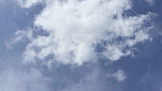 Paceful Sky, Beautiful Bright Blue Sky With White Clouds