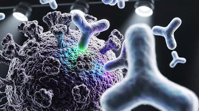 Abstract scientific visualization of immune system response to viral infection