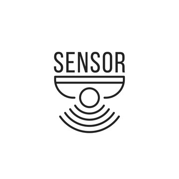 thin line motion sensor icon for smart home