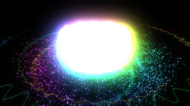 Audio Reactive Particle Music Visualizer with Dynamic Sound Waves and Rhythmic Pulsing Light Show - Concert 4K Animation