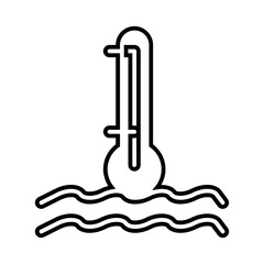 Hot temperature water icon