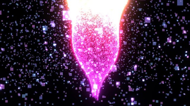 Massive Particle Tornado Swirling with Thousands of Glowing Dots Creating Funnel Cloud Vortex - Weather 4K VFX Animation