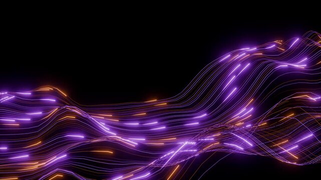 Abstact futuristic line glowing color trails background