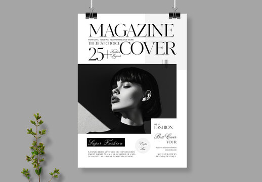 Minimalist Fashion Magazine Cover Template
