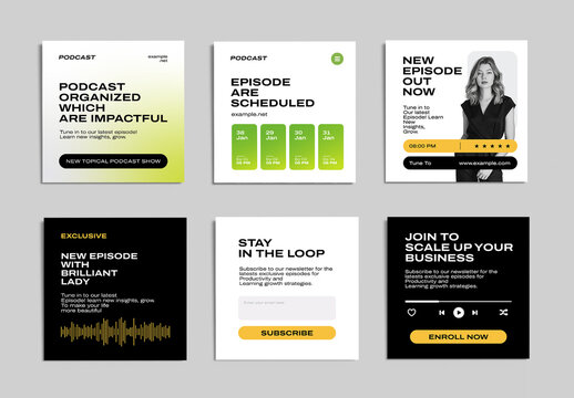 Podcast Promotion Social Media Post Templates