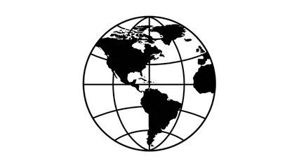 Global view of the Earth from space showcasing continents and grid lines