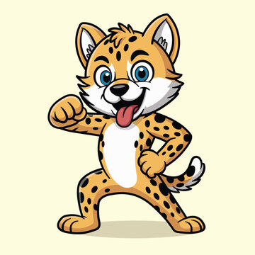 Husky Cheetah Mascot Cartoon
