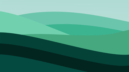 Obraz premium Abstract green wave landscape background for eco friendly design
