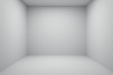 Minimalist White Room Interior: Clean Empty Space with Smooth Walls and Soft Lighting for Product Mockups