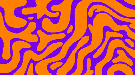 Psychedelic Orange and Purple Liquid Wavy Pattern