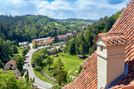  Architectural fragment of Bran Castle, Romania     