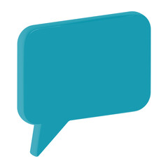 Fototapeta premium 3D Icon Teal Chat Bubble Message Communication Text Symbol Isolated High Quality Render Transparent Background