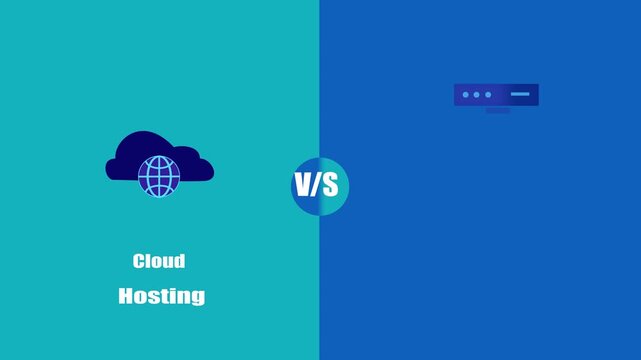 Cloud Hosting vs Dedicated Hosting Comparison Vector Illustration