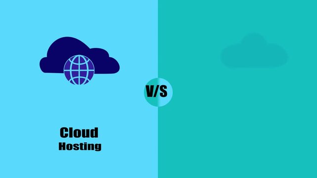 Cloud Hosting vs VPS Hosting Comparison Vector Illustration