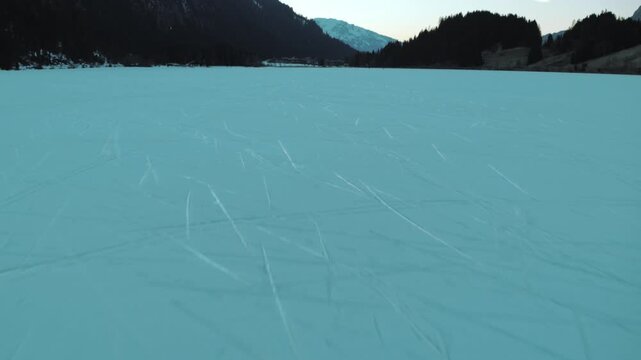Fronzen alpine lake in the north of austria, Tirol