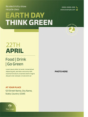 Gradient Green And Black Earth Day Flyer