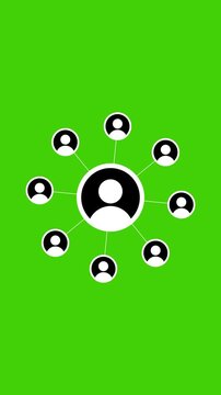 Network connections animation, global network connections and social networking green background. Full HD. 4K