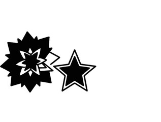 Obraz premium Abstract starburst and star graphic on a white background