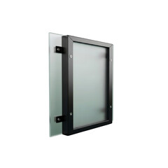 Framed frosted glass on transparent background