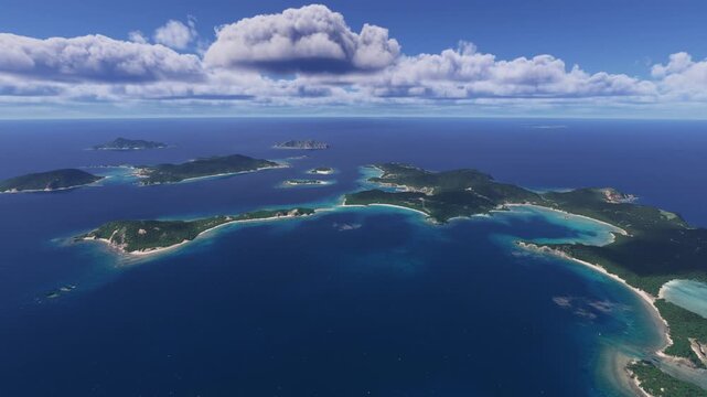 Drone aerial shot of Amuro Ohama island in Okinawa Zamami. Japan