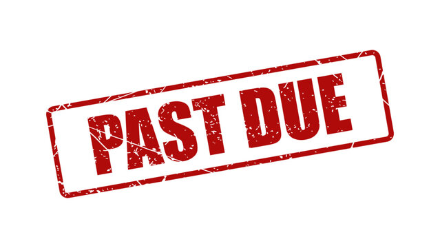 Past due stamp with grunge texture