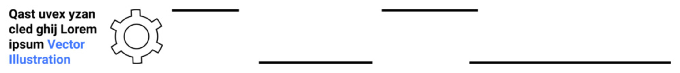 Obraz premium Gear icon alongside placeholder text and horizontal lines, suggesting settings or technical elements. Ideal for technology, engineering, user interfaces, education, automation, process, simple