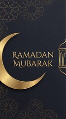 Elegant Ramadan Kareem Greeting Card with Islamic Motifs