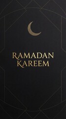 Elegant Ramadan Kareem Greeting Card with Islamic Motifs