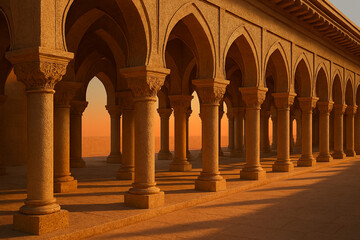 Golden Islamic Geometric Mandala Pattern &ndash; Luxury Arabic Ornament Background for Ramadan Kareem and Eid Mubarak Design