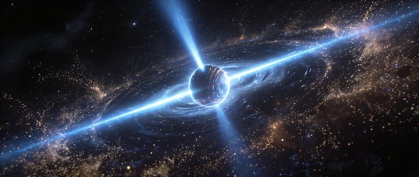Space galaxy star field light outer deep space cosmic energy swirling nebula glowing horizon radiant core infinite void surreal universe pulsar beam rotation mystery abstract glow cosmic dust dark