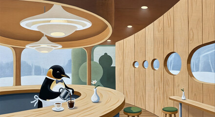 いろいろなカフェのイラスト