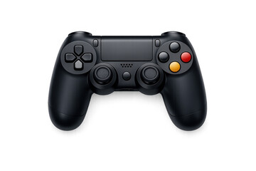 Gaming controller on gray background for entertainment and technology design