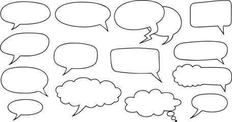 Fototapeta premium Hand-Drawn Comic Speech and Thought Bubble Vector Set