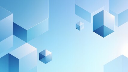 Obraz premium Abstract blue geometric shapes