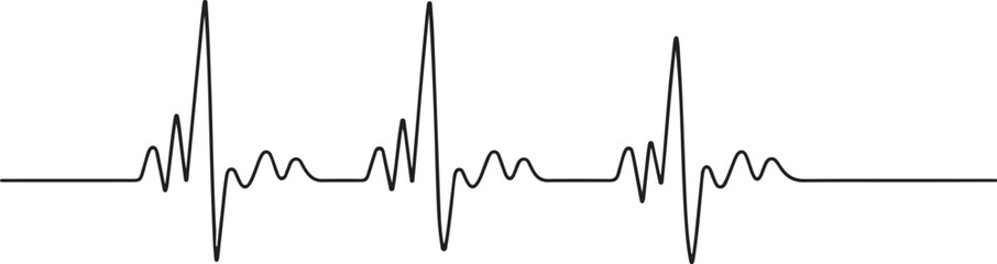 Continuous one line drawing of heartbeat pulse. Simple heartbeat pulse  One Line Drawing Vector.