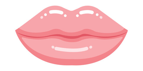 Enchanting Kiss: A close-up illustration of plump, glossy lips, radiating allure and elegance. © Gwith Boss