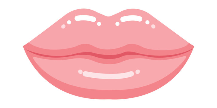 Enchanting Kiss: A close-up illustration of plump, glossy lips, radiating allure and elegance.