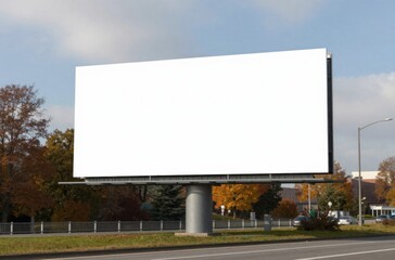 Fototapeta premium Billboard Mockup on a Highway with Clear Sky for Advertising and Marketing Campaigns