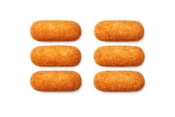 Golden brown croquettes isolated on gradient background for culinary design