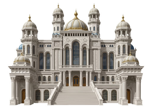 Large ornate building with towers.