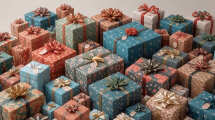 christmas gifts on a white background