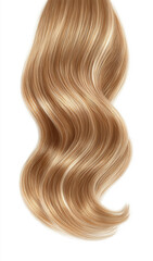 Fototapeta premium Blonde Wavy Hair Texture Close Up on White Background