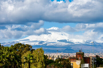 View of Mount Etna from Villa Bellini