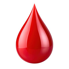 Fototapeta premium Glossy red blood drop icon isolated