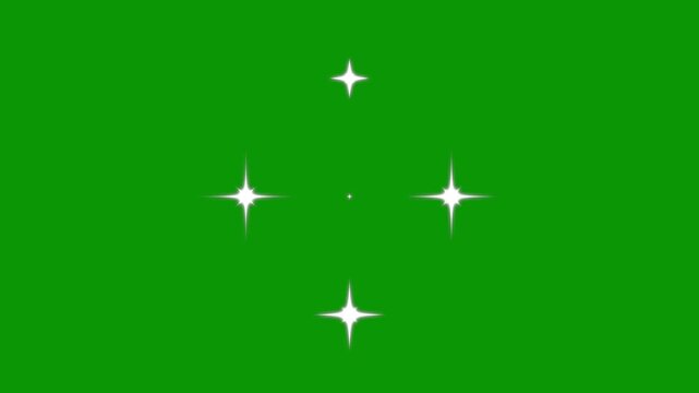 twinkle Stars blast animated, Glitter sparkle animated, shiny glowing star animation, flat vector doodles, shiny glowing stars animation, blinking bokeh light effect green scree background. 4k video