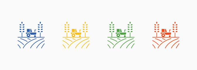 Agriculture Icon Set Color Multiple Style Collection