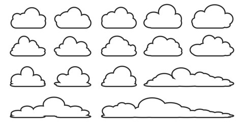 Fototapeta premium cloud bubble illustration with outline style. 