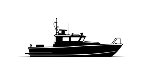 Obraz premium Modern Fishing or Utility Workboat Vector Illustration